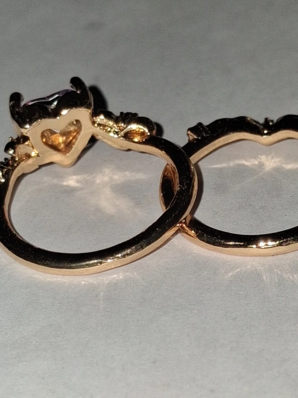 Gold Amethyst Heart Ring
